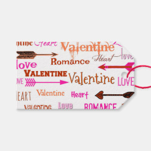 Heart, Valentine and Romance With Cupid Arrows Gift Tags