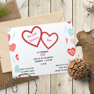 Heart Valentine Birthday Invitation