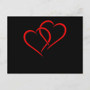 Heart Valentine Cute Romantic Valentines Day Coupl Announcement Postcard