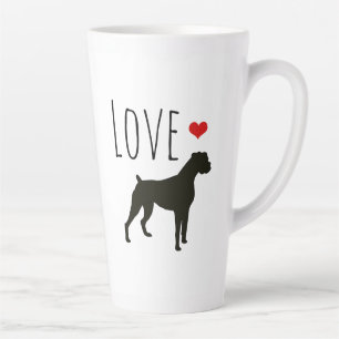 Heart Valentine   Love Boxer Dogs Latte Mug
