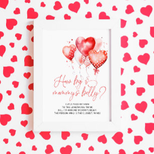 Heart Valentine Theme How Big is Mummy's Belly Poster