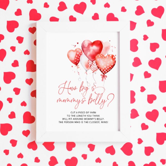 Heart Valentine Theme How Big is Mummy's Belly Poster (Creator Uploaded)