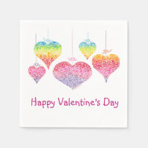 Heart Valentines Cocktail Napkins