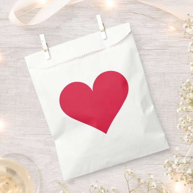Heart Valentines Day Love Heart  Favour Bag (Clipped)
