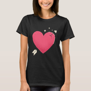Heart Valentines Day Pink Heart Corner Heart Cupid T-Shirt