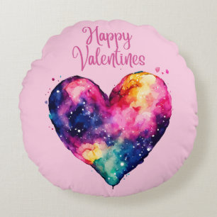 Heart Valentines Day Round Cushion