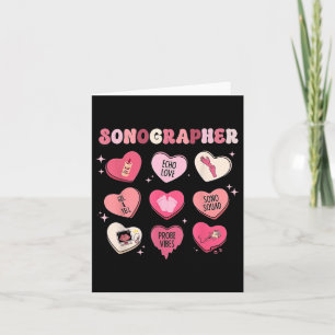 Heart Valentines Day Sonographer Ultrasound Techno Card