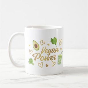 heart vegan power coffee mug