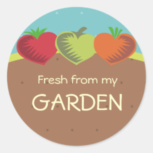 heart vegetables healthy dining gardening love ... classic round sticker