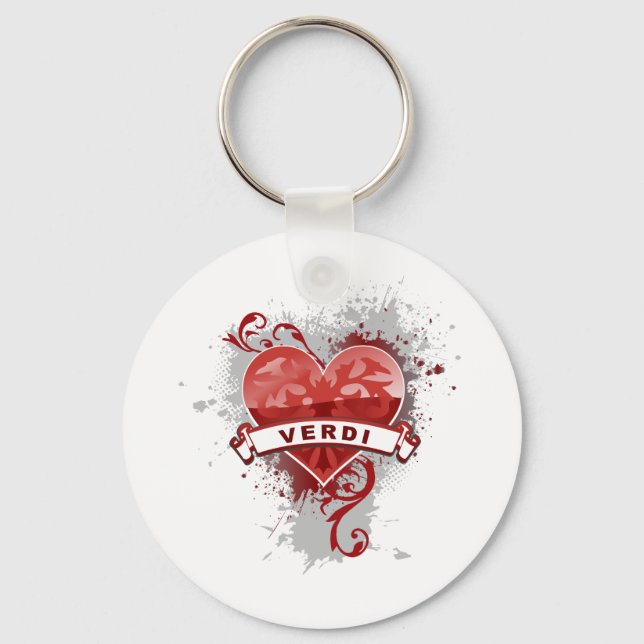 Heart Verdi Key Ring (Front)