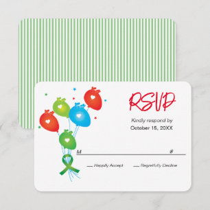 Heart-versary Balloons Customisable Party RSVP Card