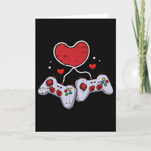 Heart Video-game Controller Valentines Day Cool Ga Card