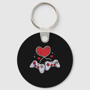Heart Video-game Controller Valentines Day Cool Ga Key Ring