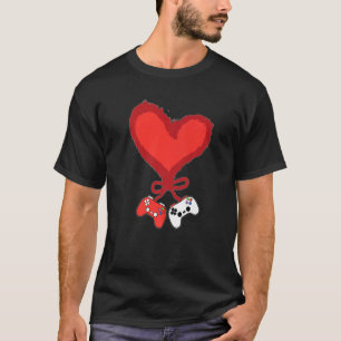 Heart Video Game Controller Valentines Day Cute Ga T-Shirt