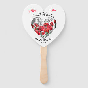 Heart Vintage in Flor Hand Fan