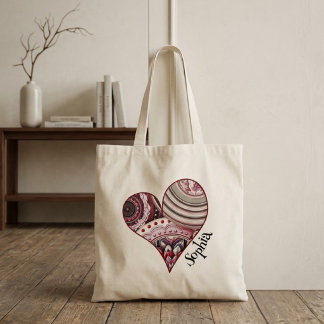 Heart Vintage Mandalas Tote Bag