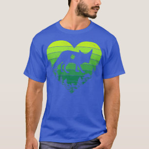 Heart Vintage Retro Shamrock Fennec Fo St T-Shirt