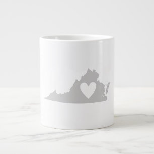 Heart Virginia state silhouette Large Coffee Mug