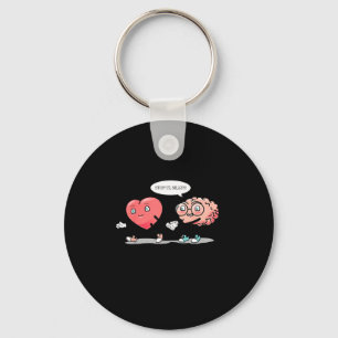 Heart Vs Brain Heart Leading Brain Valentines Key Ring