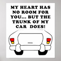 Heart Vs Trunk Funny Poster