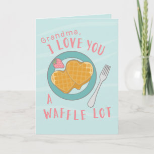 Heart Waffles for grandma Mother's Day custom Card
