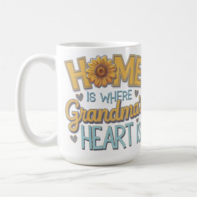 Heart warming Cozy Sunflower Grandma's Love Coffee Mug (Left)