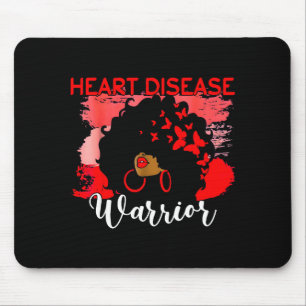 Heart Warrior Black Woman Red Heart Disease Awaren Mouse Pad