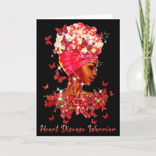 Heart Warrior Butterflies Women Red Heart Disease Card