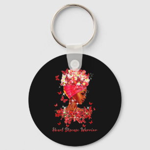 Heart Warrior Butterflies Women Red Heart Disease Key Ring