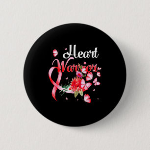 Heart Warrior Butterfly Heart Disease Awareness _1 6 Cm Round Badge