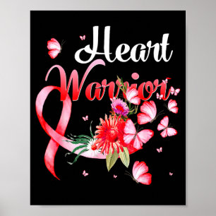 Heart Warrior Butterfly Heart Disease Awareness _1 Poster