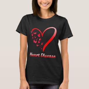Heart Warrior Butterfly Heart Red Heart Disease Aw T-Shirt