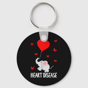 Heart Warrior Elephant Heart Disease Awareness War Key Ring