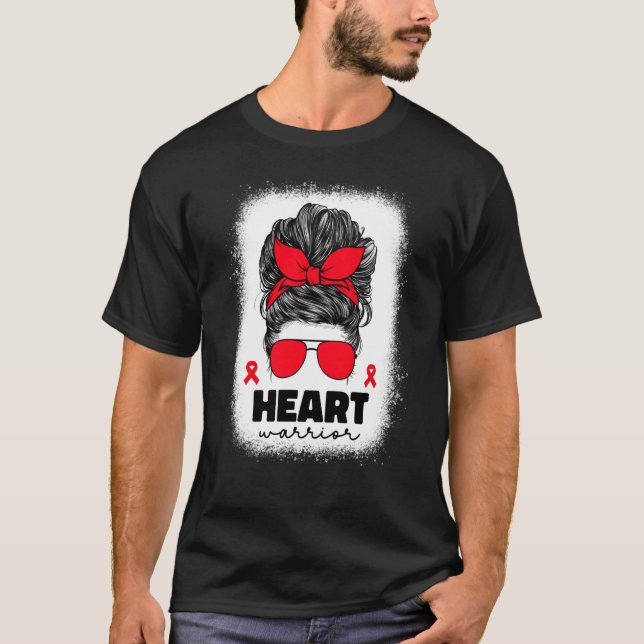 Heart Warrior For Women Mom Heart Disease Awarenes T-Shirt (Front)