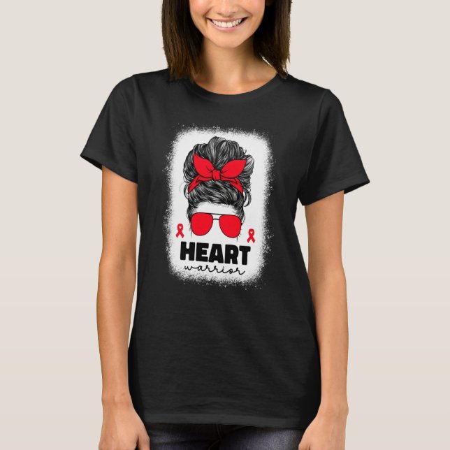 Heart Warrior For Women Mom Heart Disease Awarenes T-Shirt (Front)
