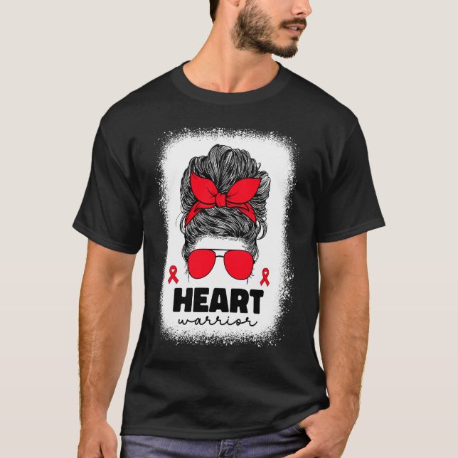 Heart Warrior For Women Mom Heart Disease Awarenes T-Shirt (Front)