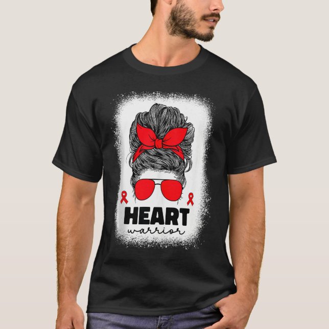 Heart Warrior For Women Mom Heart Disease Awarenes T-Shirt (Front)
