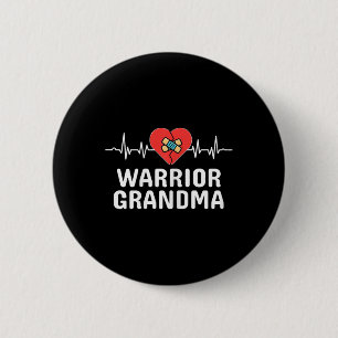 Heart Warrior Grandma Chd Congenital Heart Disease 6 Cm Round Badge
