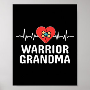 Heart Warrior Grandma Chd Congenital Heart Disease Poster