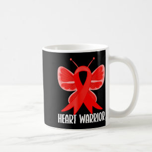 Heart Warrior Heart Disease Awareness Butterfly Wo Coffee Mug
