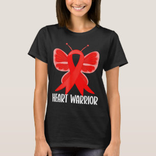 Heart Warrior Heart Disease Awareness Butterfly Wo T-Shirt