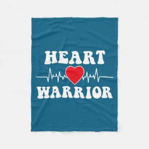 Heart Warrior Heart Disease Awareness Month Red He Fleece Blanket