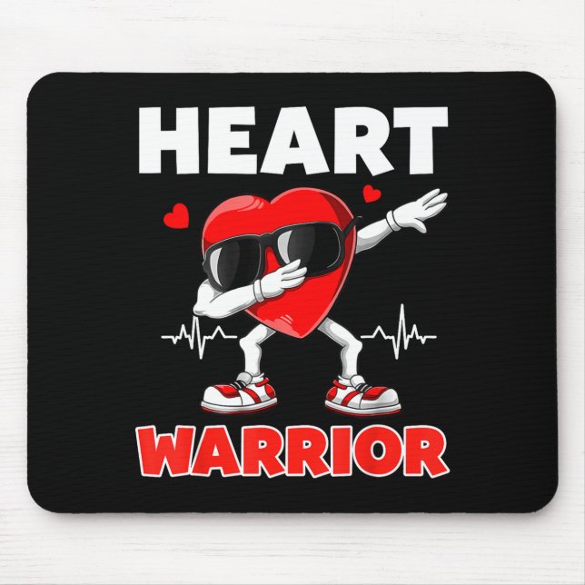 Heart Warrior Heart Disease Awareness Month Red He Mouse Pad (Front)