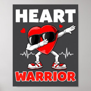 Heart Warrior Heart Disease Awareness Month Red He Poster