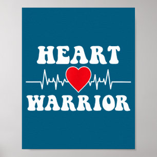 Heart Warrior Heart Disease Awareness Month Red He Poster