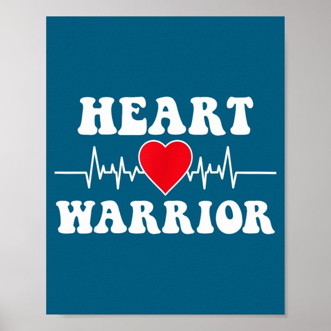 Heart Warrior Heart Disease Awareness Month Red He Poster (Front)