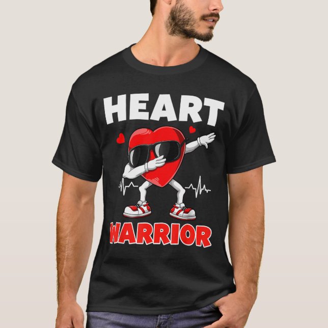 Heart Warrior Heart Disease Awareness Month Red He T-Shirt (Front)