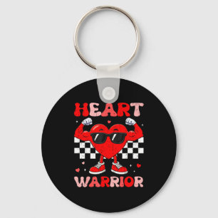 Heart warrior heart disease awareness month red key ring