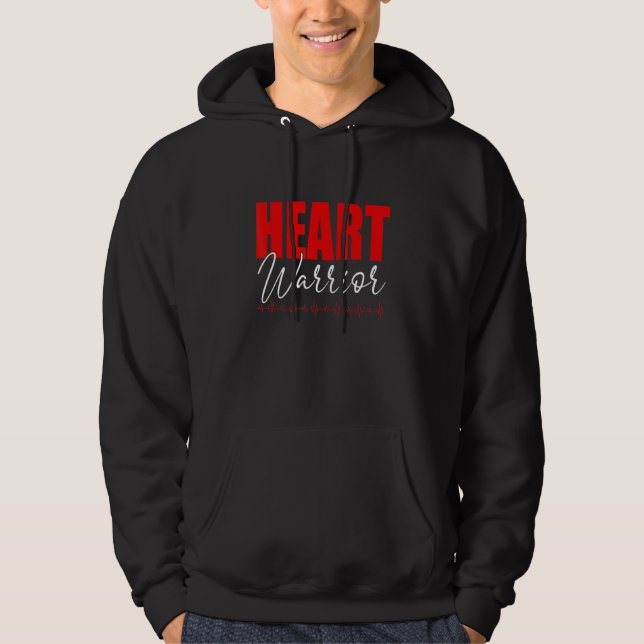 Heart Warrior Heart Disease Awareness Wear Red In  Hoodie (Front)