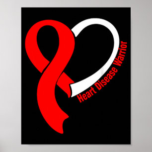 Heart Warrior Month Heart Ribbon Heart Disease Awa Poster